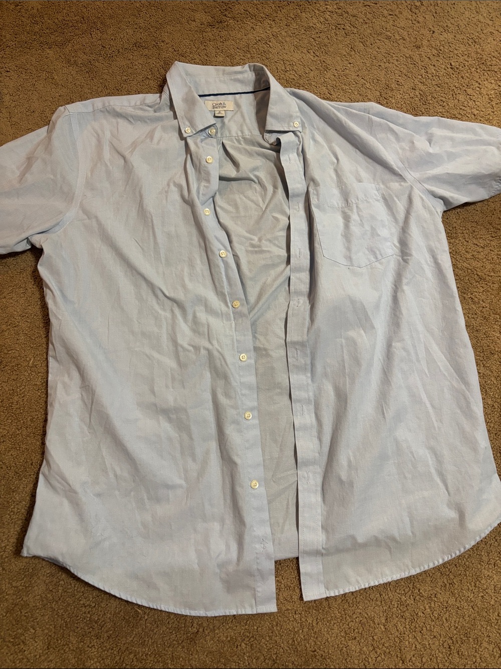 croft & barrow Light Blue Button-Down Oxford Shirt